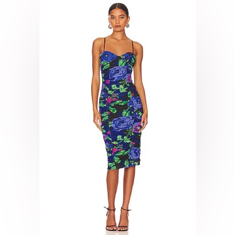 AFRM Shereen Dress in Midnight Bouquet NWT Size Large